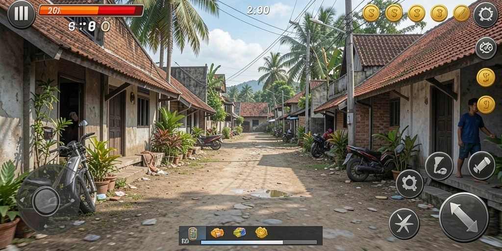 Tampilan antarmuka yang memukau saat memulai permainan.