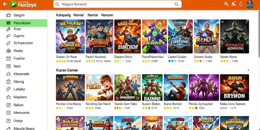 Screenshot menunjukkan tampilan awal permainan dengan tema yang menarik.